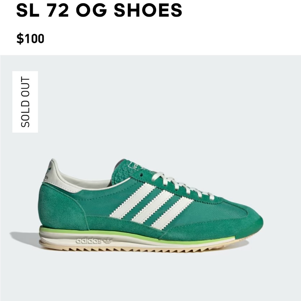 Adidas SL 72 OG Green and White Sneakers